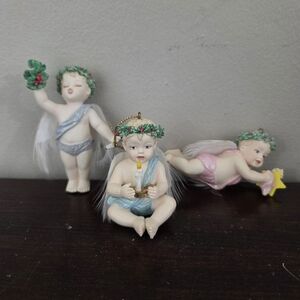 Hamilton Collection Little Messenger Ornaments - Star, Candle & Mistletoe 1997